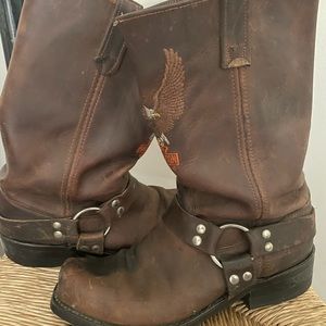 HQ Harley Davidson mens mC Boots Sierra w/ screaming eagle embroidery emblem.